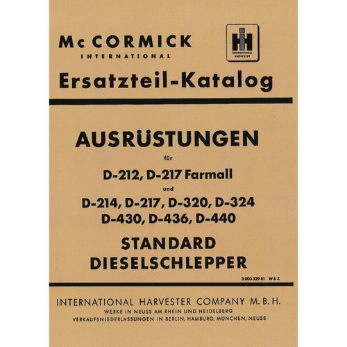 Mccormick d212 217 farmall - mccormick, d212-217